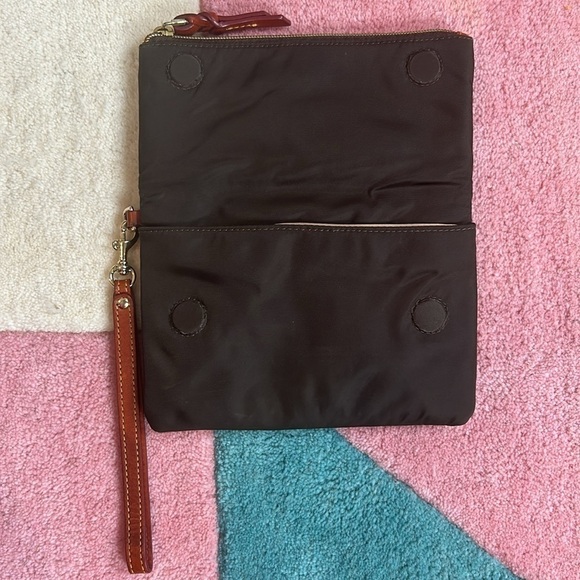 Dooney & Bourke Brown Fold-Over Magnetic Wristlet Bag - Picture 7 of 17